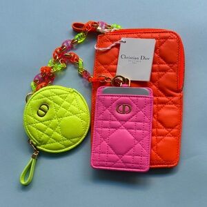Dior Neon Orange, Pink, and Yellow Quilted Set